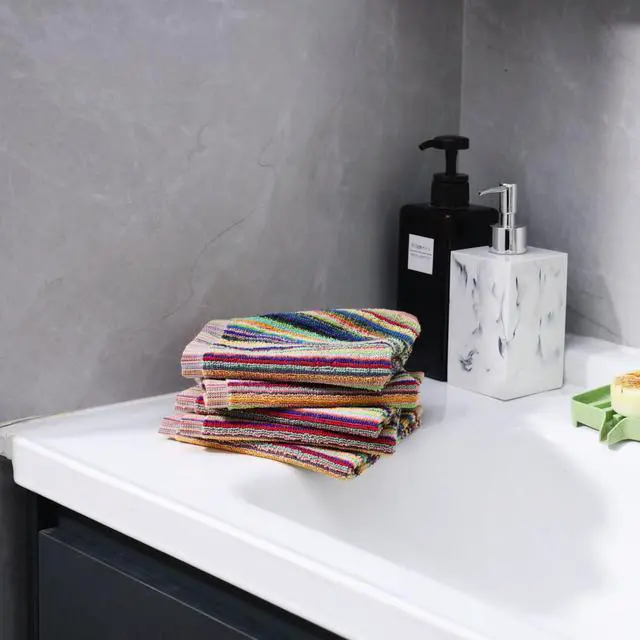 Alt view image 7 of 7 - Oeleky Kitchen Dishcloths for Washing Dishes, Ultra Absorbent Dish Rags, Cotton Cleaning Cloths Pack of 8, 12x12 Inches (multi-1, 12x12 inch)