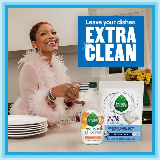Alt view image 3 of 7 - Triple Action Clean Automatic Dishwasher Detergent Packs with Bio-Enzyme Power, Free & Clear, Fights 48-hour Stuck-on Food, 54 count