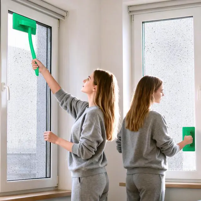Alt view image 5 of 7 - MyLifeUNIT 2 Packs Mesh Screen Cleaner, Detachable Window Screen Cleaning Brush, Window Screen Cleaners Tool with Wet and Dry Dual-Use