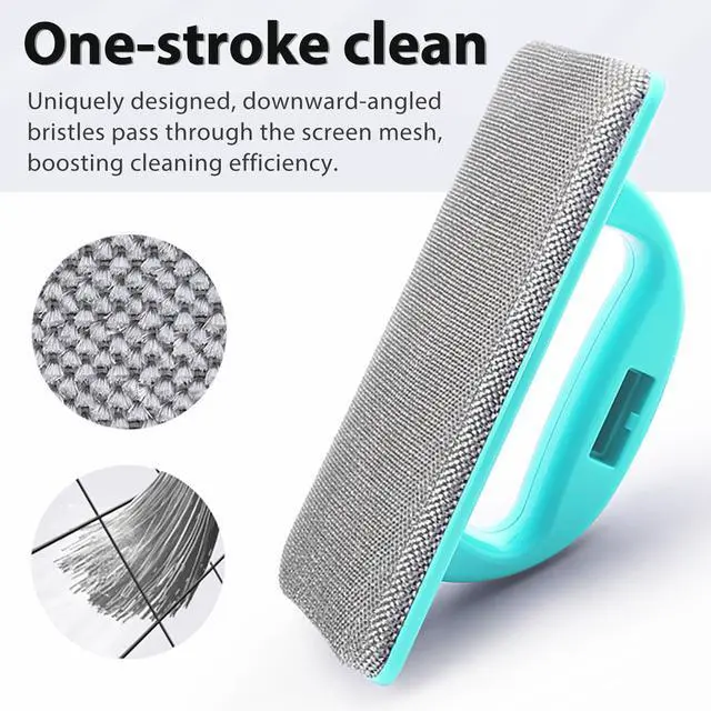 Alt view image 3 of 6 - Whitelf Professional Window Screen Cleaner- Large Brush Face for Door Mesh Cleaning- Detachable Mesh Screen Cleaning Tool- Wet and Dry Dual-Use