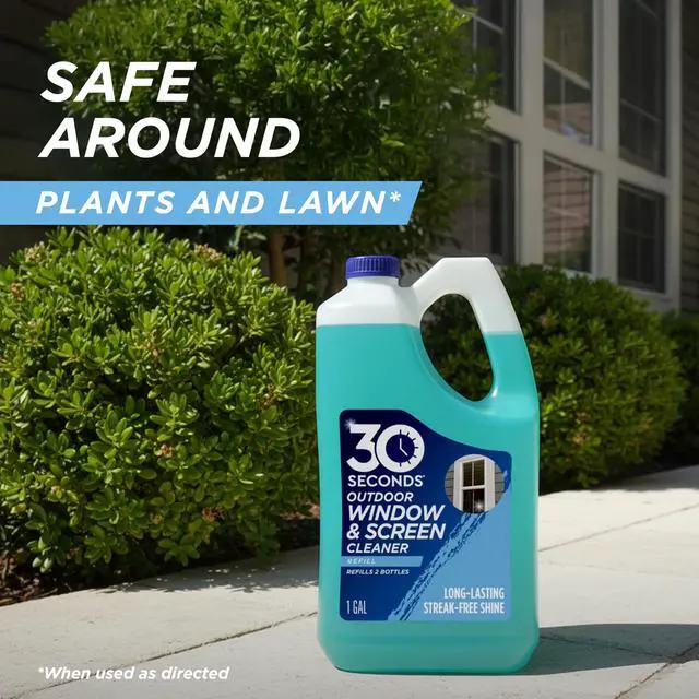 Alt view image 6 of 7 - 30 SECONDS Outdoor Window & Screen Concentrated Cleaner for Glass, Patio Doors, Fiberglass, Furniture - No Screen Removal Required, Spray & Rinse - Refill for Hose End Sprayer Bottles, 1.1 Gallon