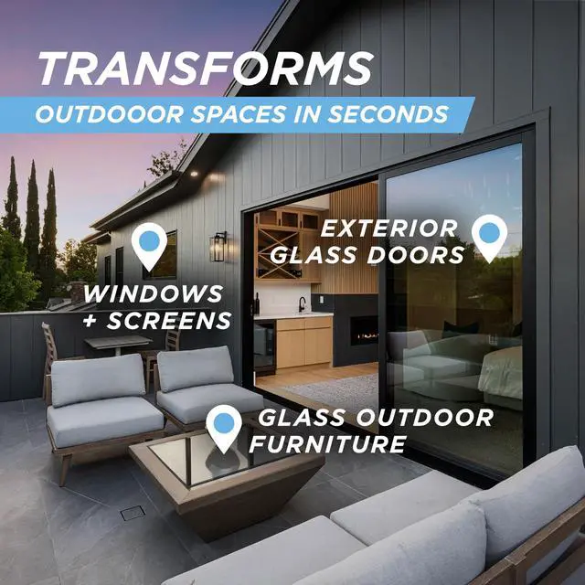 Alt view image 6 of 7 - 30 SECONDS Outdoor Window & Screen Concentrated Cleaner for Glass, Patio Doors, Fiberglass, Furniture - No Screen Removal Required, Spray & Rinse - Hose End Spray Attachment (2 PACK)