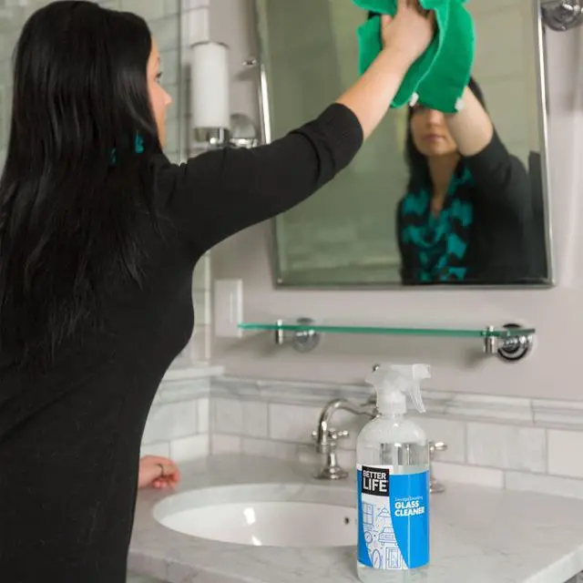 Alt view image 4 of 7 - Better Life Glass Cleaner, Streak-free Window Cleaner, Surface Cleaning Spray, Mirror, Screen and Shower Door Cleaner, Removes Fingerprints, Dust, Dirt, Unscented, 32 Oz, Pack of 1