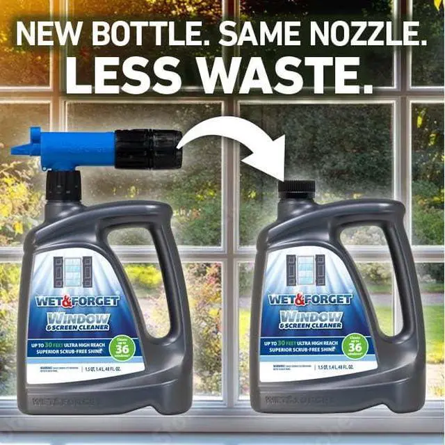 Alt view image 2 of 7 - Wet & Forget Window & Screen Cleaner Outdoor Window Cleaner Spray & Hose Attachment; No Scrubbing, Superior Scrub-Free Shine for Windows & Screens; 48oz (Pack of 2)