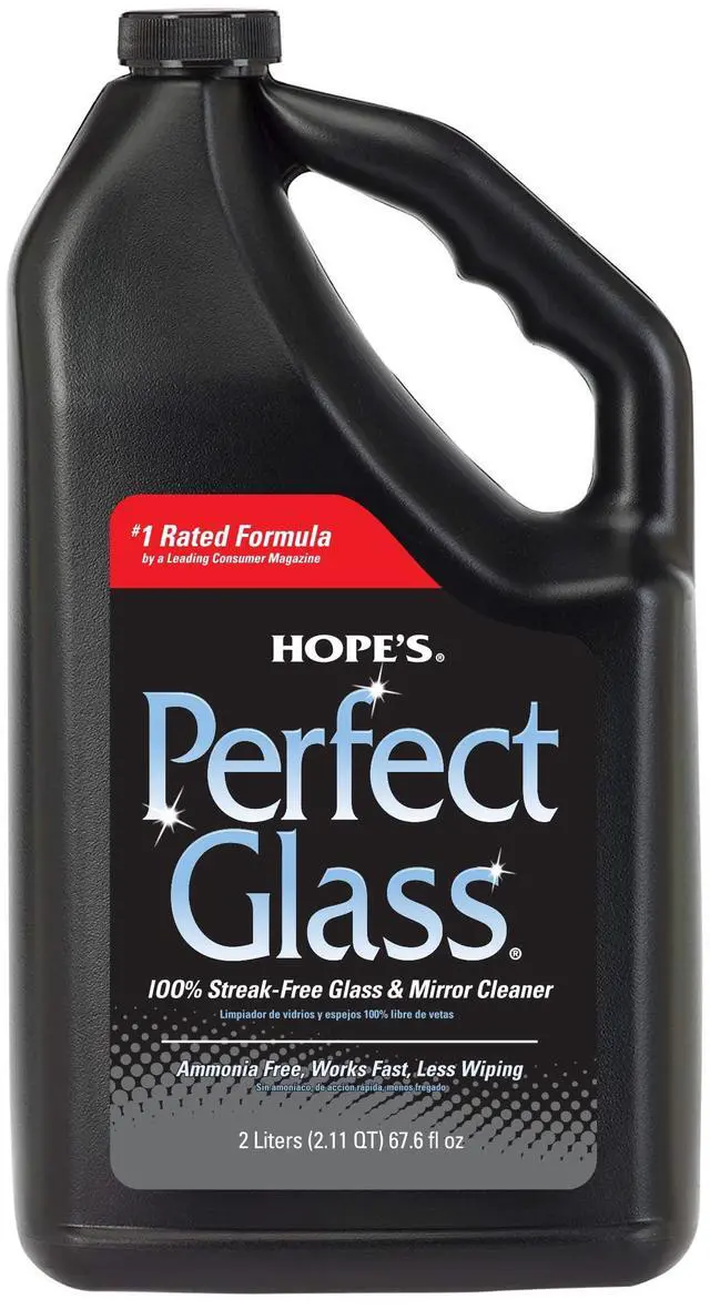 Main image of HOPE'S Perfect Glass Cleaner Spray Refill, Streak-Free, Ammonia-Free Window, Mirror, Screen, Tinted Glass, and Shower Door Cleaner, Indoor and Outdoor Glass Surfaces, 67.6 Ounce, Pack of 1