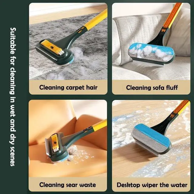 Alt view image 5 of 6 - Upgrade Window Screen Cleaner, 2 in 1 Detachable Window Cleaning Brush with Squeegee, Wet Dry Dual-Use Multi-Functional Glass Net Cleaner Tool for Dusty Corners, Patio, Door, Porch Screens (1)