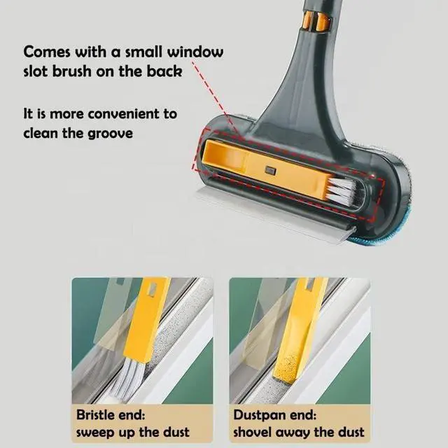 Alt view image 6 of 6 - Upgrade Window Screen Cleaner, 2 in 1 Detachable Window Cleaning Brush with Squeegee, Wet Dry Dual-Use Multi-Functional Glass Net Cleaner Tool for Dusty Corners, Patio, Door, Porch Screens (1)