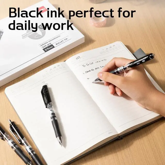 Alt view image 7 of 7 - Gel Pens, 30 Pcs 0.7mm Retractable Pens Black Ink