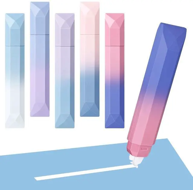 Main image of 5P White Correction Tapes, Smooth Pull Out Pen, Gradient Purple