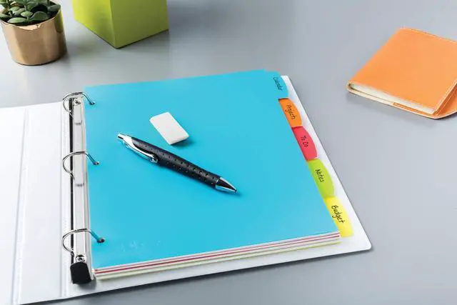 Alt view image 5 of 7 - Big Tab Write & Erase Durable Plastic Dividers for 3 Ring Binders, 5-Tab Set, Bright Multicolor, 1 Set (16129)