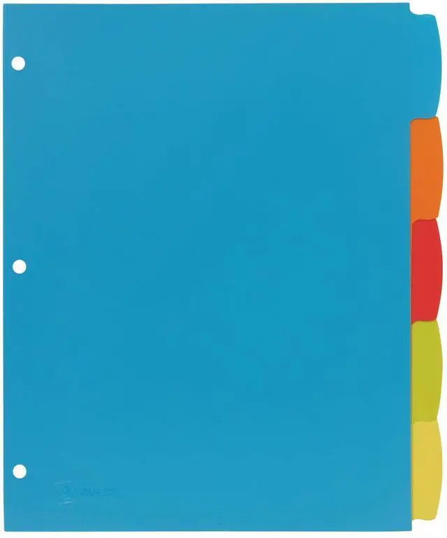 Alt view image 6 of 7 - Big Tab Write & Erase Durable Plastic Dividers for 3 Ring Binders, 5-Tab Set, Bright Multicolor, 1 Set (16129)