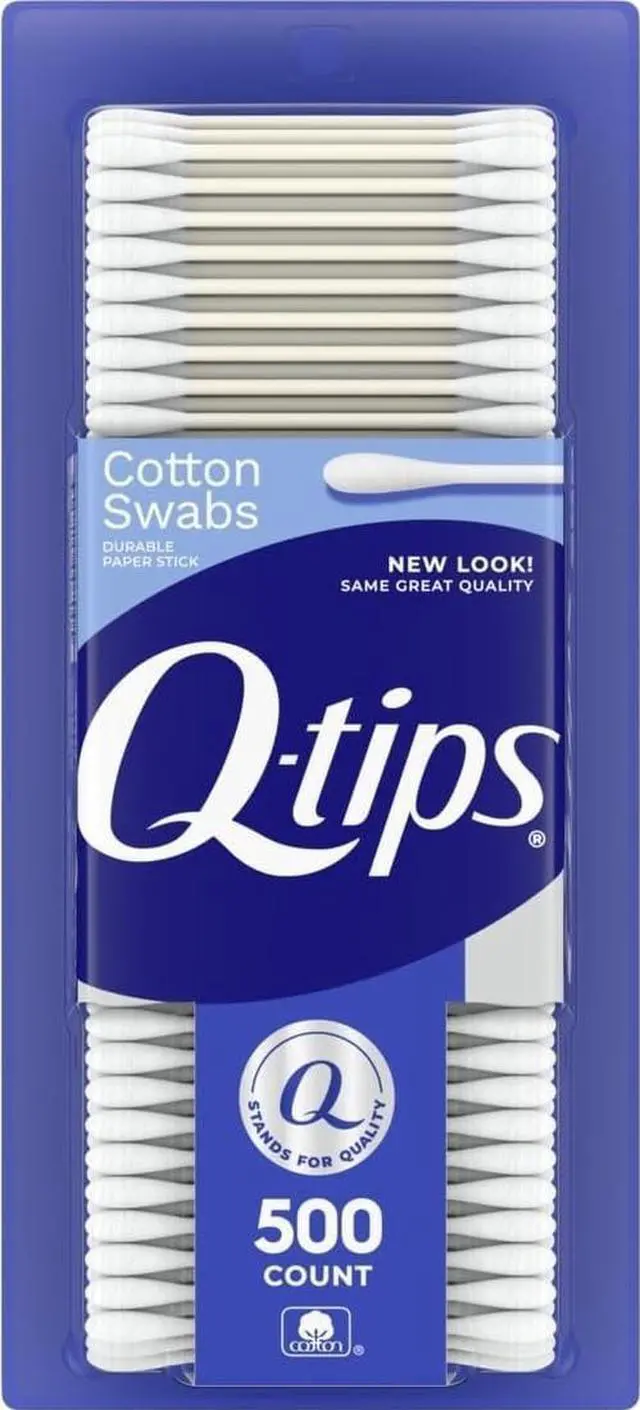 Main image of Cotton Swabs, Original, For Home, First Aid and Beauty, 100% Cotton, 500 Count