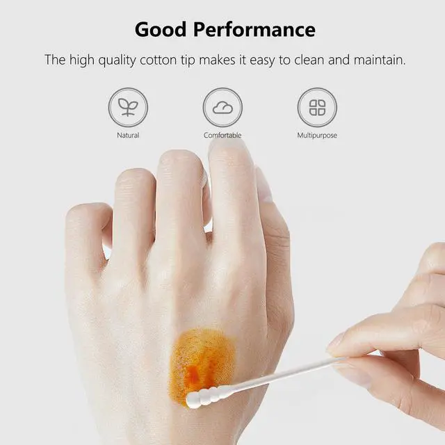Alt view image 5 of 6 - 1000pcs Tiny Cotton Buds, with Round & Spiral for Baby Ear Nose Clean