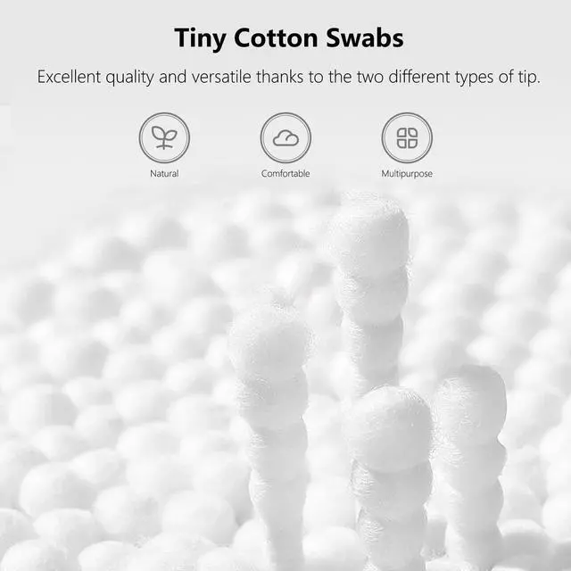 Alt view image 6 of 6 - 1000pcs Tiny Cotton Buds, with Round & Spiral for Baby Ear Nose Clean