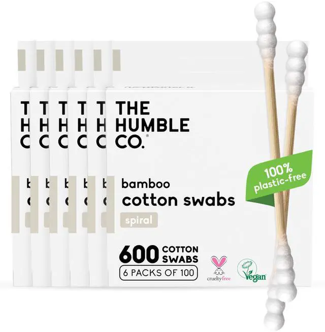 Main image of Bamboo Cotton Swabs, Ear Cleaning, Spiral Design (600 Count)