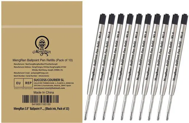 Main image of 3.9'' Ballpoint Ink Pen Refills,Black Ink,Medium,10Pcs