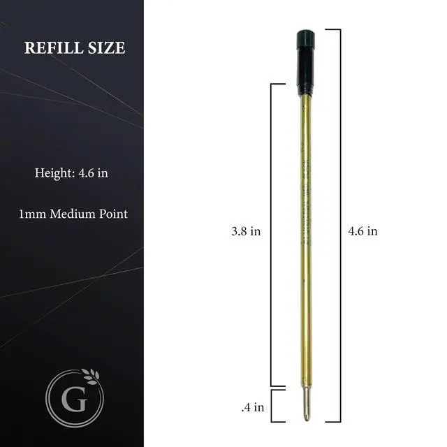 Alt view image 2 of 6 - Universal #1 Cross Compatible Ballpoint Pen Refill, USA Made, 1.0mm Medium Point, Smooth Writing, 5 Pack (Black) (#1-Blk)