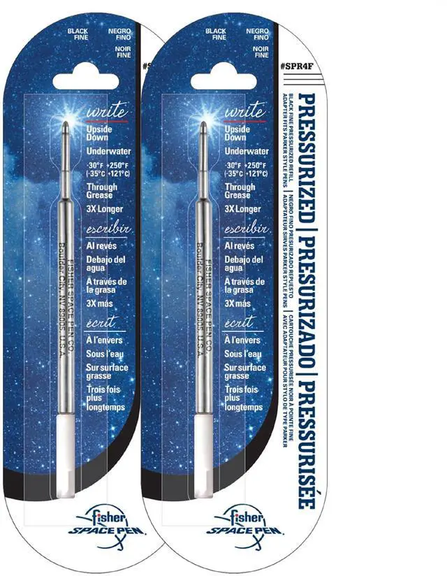 Main image of Space Pen Fine Point Pressurized Cartridge Refill, 2 Pack