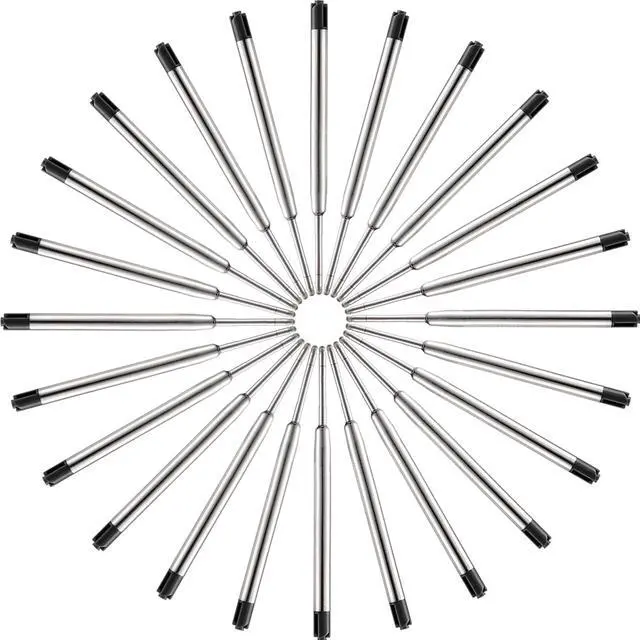 Alt view image 2 of 7 - 5-Pack 1.0mm Metal Ballpoint Refills, Medium Point - Black