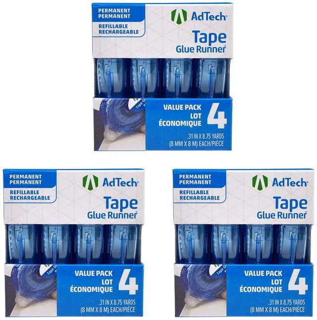 Main image of Permanent Glue Runner, 35 Yards (3-Pack) | Strong, Double-Sided Adhesive for Crafting, Scrapbooking & Office Use | Acid-Free, Reliable Bond