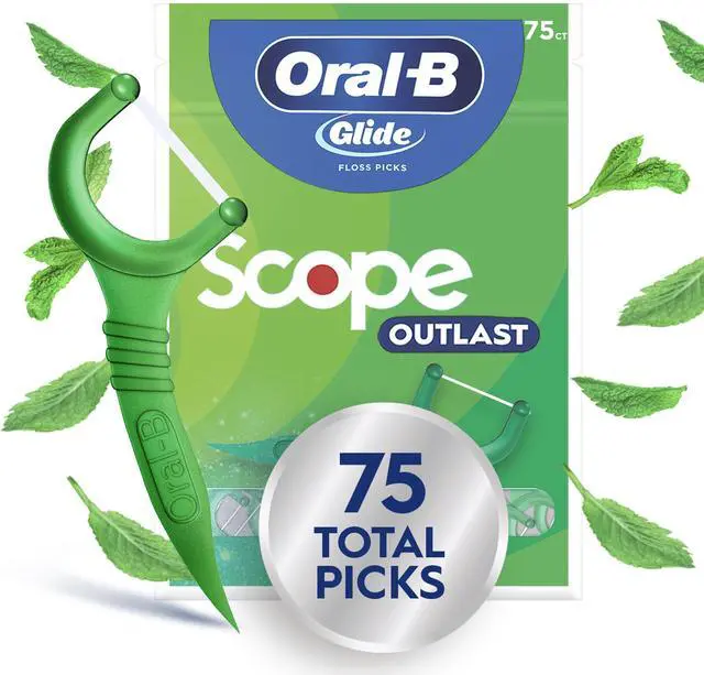 Main image of Glide Mint Dental Floss Picks with Long Lasting Scope Flavor, 75 Picks