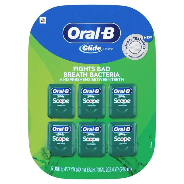 Alt view image 7 of 7 - Glide Dental Floss with Scope Outlast Mint Flavor, Value 6 Pack (40m Each)