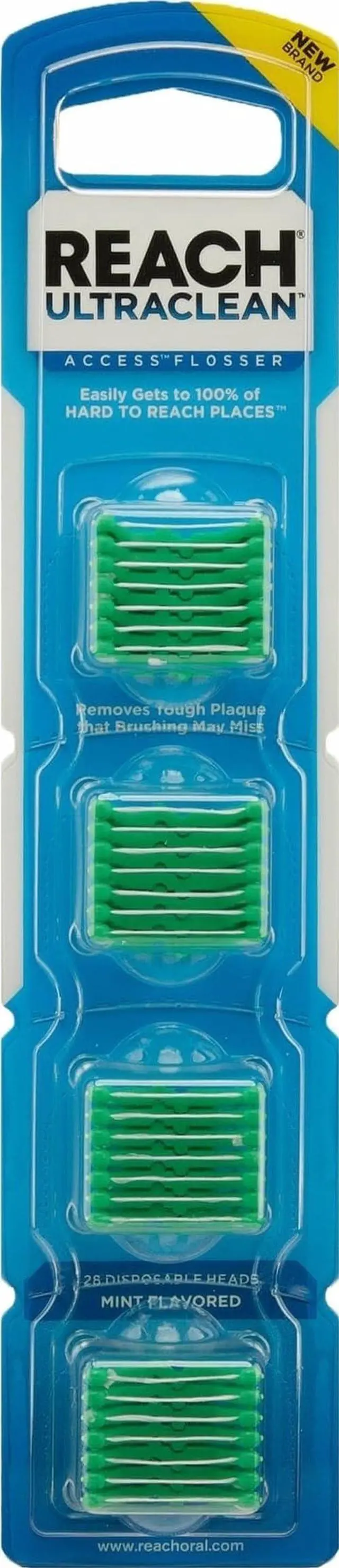 Main image of Ultraclean Access Flosser Refill Heads, Mint, Plaque Remover for Teeth, Shred Resistant, for Hard to Reach Areas, Oral Care, PFAS Free, for Adults & Kids, 1 Pack, 28 Count
