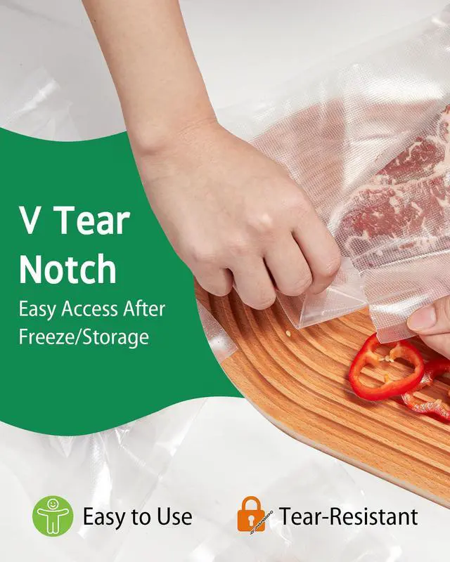 Alt view image 4 of 7 - 200 PCS Vacuum Sealer Bags, Quart Size 8" x 12" Precut Seal Bags