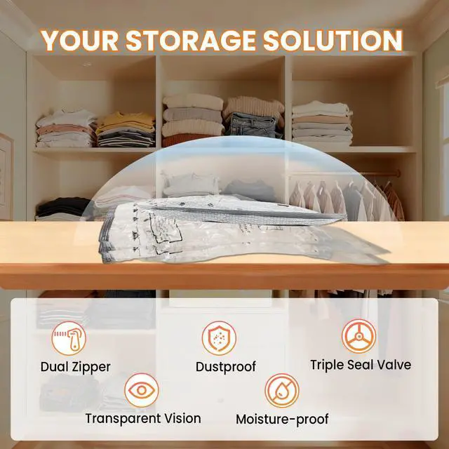 Alt view image 5 of 7 - Vacuum Bags for Travel with Rechargeable Electric Pump, 12 PCS (4S,4M,4L) Storage Bags Vacuum Sealed, Space Saver Bags Carry-on Size Compression Packing Bags for Luggage and Suitcase