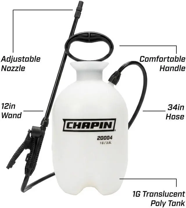 Alt view image 3 of 7 - 20004 SureSpray 1-Gallon Pump Sprayer for Lawn, Garden & Weeds | See fluid levels at a glance; the funnel top makes filling easier, while the adjustable nozzle and 34-in hose extend reach