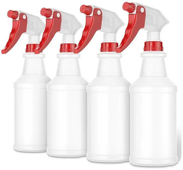 Main image of Spray Bottles 4 Pack 16oz Refillable Adjustable Nozzle Mist Sprayer