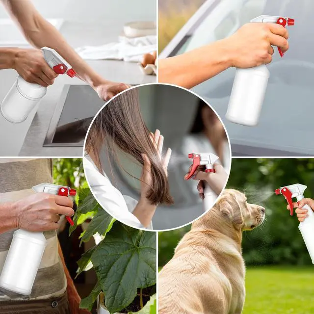 Alt view image 6 of 7 - Spray Bottles 4 Pack 16oz Refillable Adjustable Nozzle Mist Sprayer