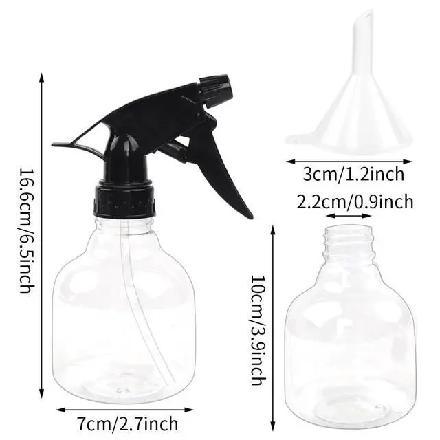 Alt view image 2 of 7 - Spray Bottles 7pcs 8oz Empty Plastic Spray Bottle with Adjustable Nozzle for Hair and Cleaning Solutions Includes Funnel and Labels