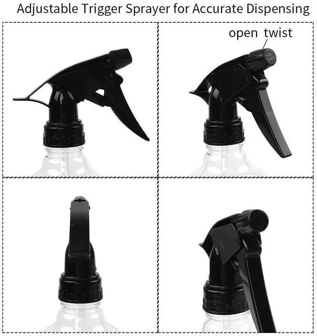 Alt view image 3 of 7 - Spray Bottles 7pcs 8oz Empty Plastic Spray Bottle with Adjustable Nozzle for Hair and Cleaning Solutions Includes Funnel and Labels