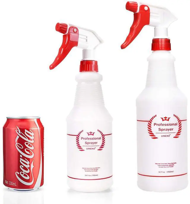 Alt view image 2 of 7 - Empty Spray Bottles, Heavy Duty Sprayer, Mist & Stream, 4 Pack 32 Oz