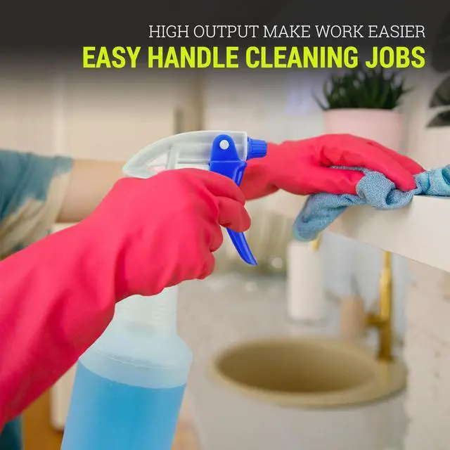 Alt view image 4 of 7 - 3X High Output Heavy Duty Spray Bottles for Cleaning Solutions, 32oz 3 Pack