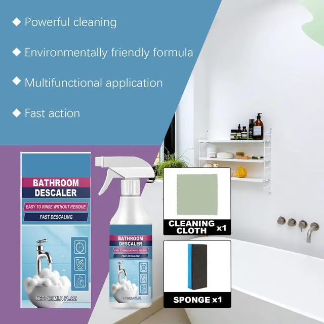 Alt view image 2 of 7 - Bathroom Shower Toilet Cleaner, Stain Grease Limescale Remover