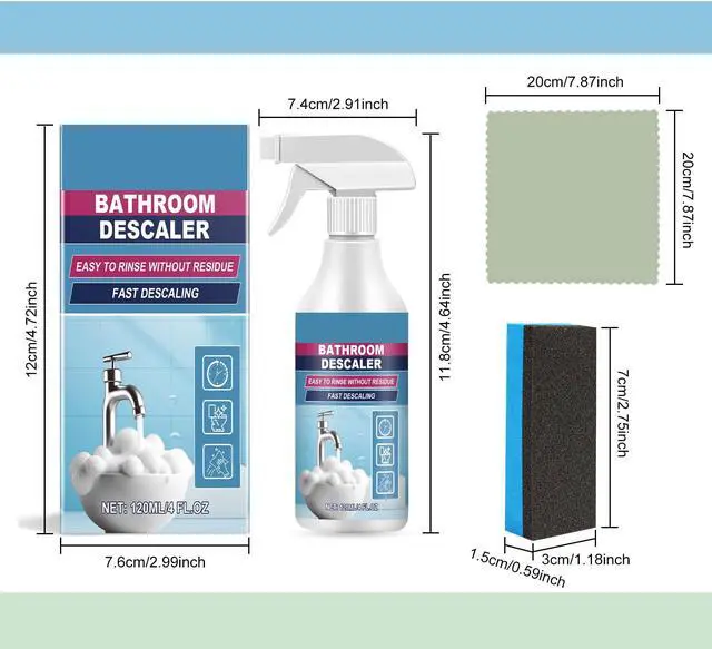 Alt view image 6 of 7 - Bathroom Shower Toilet Cleaner, Stain Grease Limescale Remover