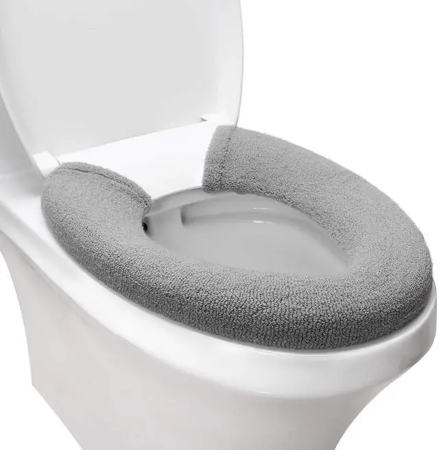 Main image of Toilet Seat Cover with Snaps Fixed,Thick Warmer,Machine Washable(grey)