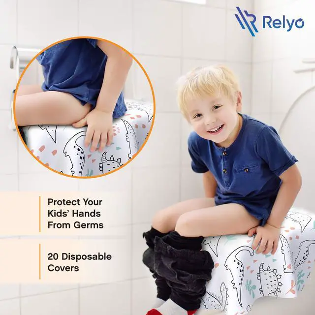 Alt view image 4 of 7 - Disposable Toilet Seat Cover for Travel 20 Pack with Covers Wrapped in Sets of 2, Non-Flushable Liners, Fits Most Seats Kids, Toddlers, Adults (Dinosaurs, 20)