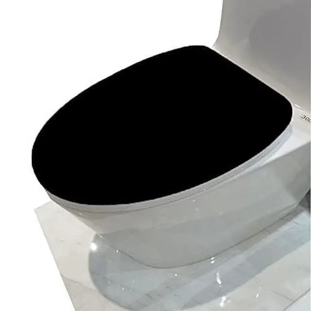 Alt view image 3 of 4 - Microfiber Toilet Lid Cover Soft and Absorbent, Comfortable Bathroom Toilet Lid Cover Seat Fits Most Size Toilet Lids for Black