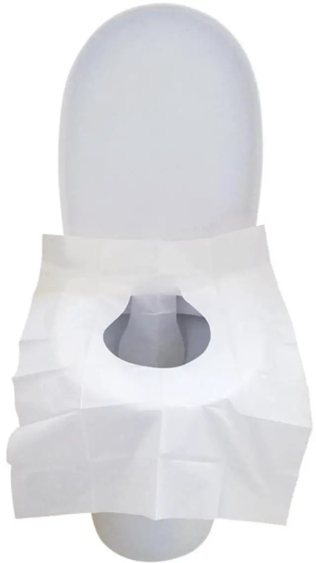 Main image of Toilet Seat Cover Paper Flushable (40 Pcs) Thickening, Enlarging- Flushable - 22x16.54" (Half-Fold)