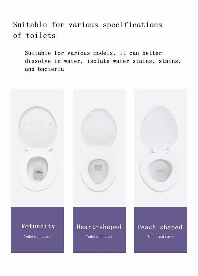 Alt view image 3 of 7 - Toilet Seat Cover Paper Flushable (40 Pcs) Thickening, Enlarging- Flushable - 22x16.54" (Half-Fold)