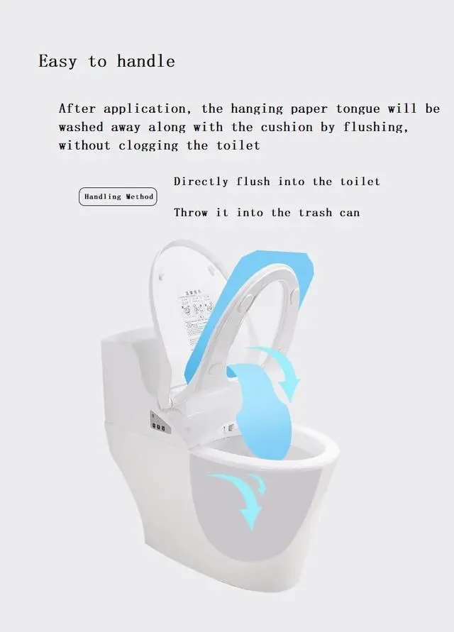 Alt view image 4 of 7 - Toilet Seat Cover Paper Flushable (40 Pcs) Thickening, Enlarging- Flushable - 22x16.54" (Half-Fold)