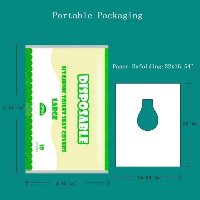 Alt view image 6 of 7 - Toilet Seat Cover Paper Flushable (40 Pcs) Thickening, Enlarging- Flushable - 22x16.54" (Half-Fold)