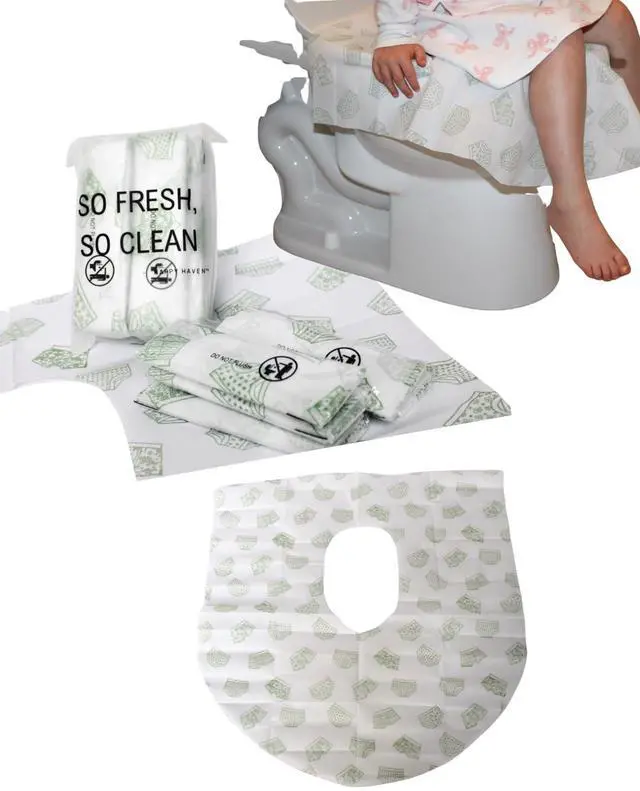 Main image of Toilet Seat Covers Disposable, 10 Pcs Extra Large Waterproof Toilet Cover for Children, Kids, Toddlers & Adults, Portable Individually Wrapped Travel Essential for Kids Potty Training