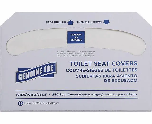 Main image of Toilet Seat Covers, Half-Fold, White, 250/Pack, 4 Count