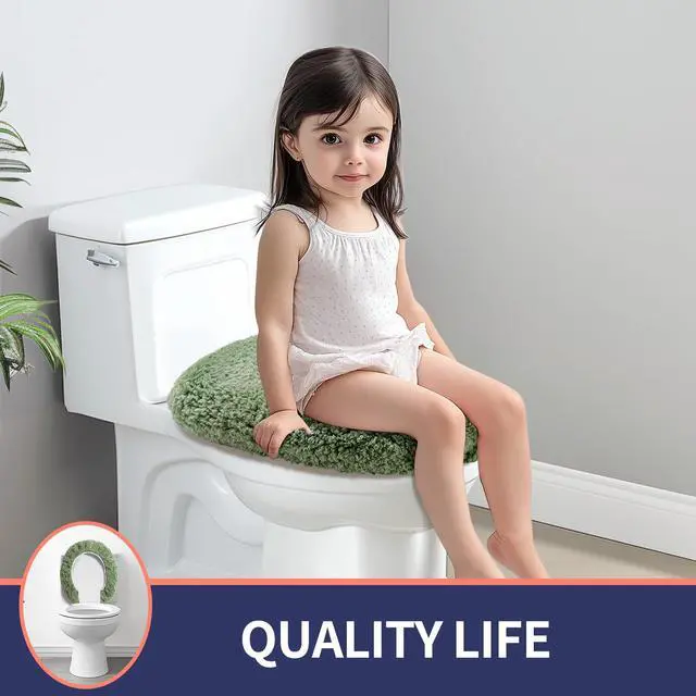 Alt view image 5 of 7 - Soft Microfiber Toilet Seat Cover 17.5" x 15" Machine Washable