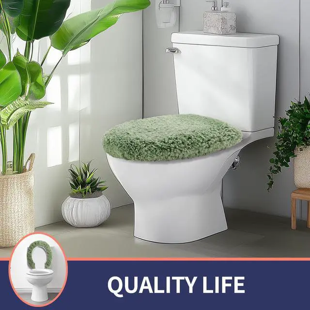 Alt view image 7 of 7 - Soft Microfiber Toilet Seat Cover 17.5" x 15" Machine Washable