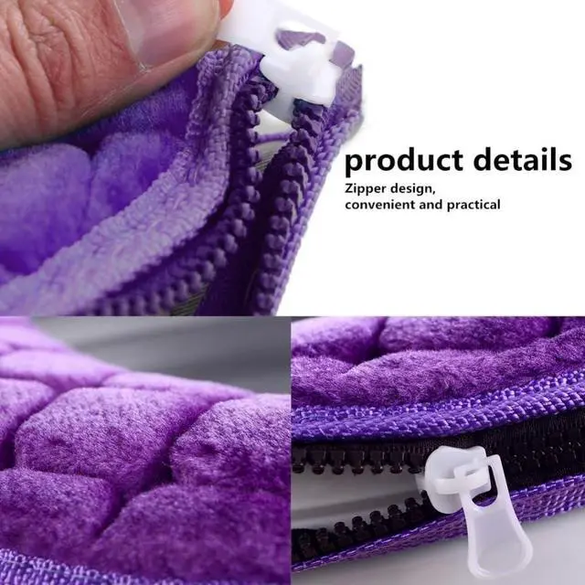 Alt view image 6 of 6 - Soft Toilet Seat Cushion Washable and Comfortable Toilet Seat Cover Pads Reusable Thicker Warmer Cover Pads with Zipper (Grey)